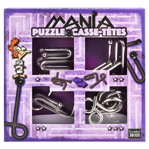 Łamigłówki metalowe 4 szt. PUZZLE MANIA ZESTAW FIOLETOWY