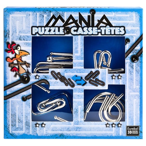 Łamigłówki metalowe 4 szt. PUZZLE MANIA ZESTAW NIEBIESKI