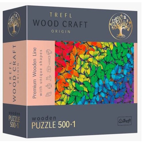 Gra puzzle drewniane 500 elementów Tęczowe motyle