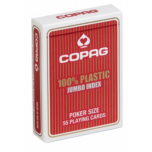 Karty Poker Plastik PKJ czerwone Jumbo 4p