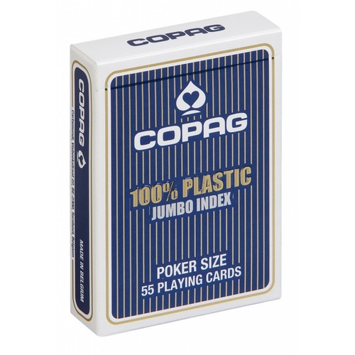 Karty Poker Plastik PKJ niebieskie Jumbo 4p