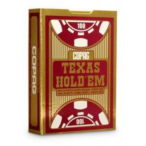 Karty Texas Hold\'em Jumbo złoty/czerwony CARTAMUND