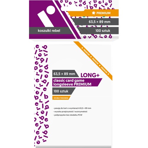 Koszulki na karty Rebel (63,5x89 mm) "Classic Card Game Longsleeve Premium", 100 sztuk
