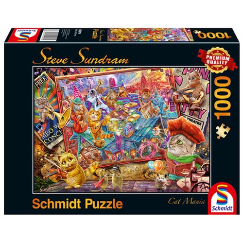 PQ Puzzle 1000 el. STEVE SUNDRAM Muzykalne koty (Cat Mania)
