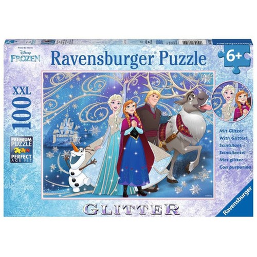 Puzzle 100 elementów XXL Kraina Lodu, Błyszczący śnieg