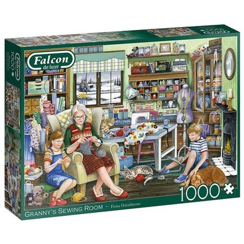 Puzzle 1000 el. FALCON Pokój do szycia naszej babci