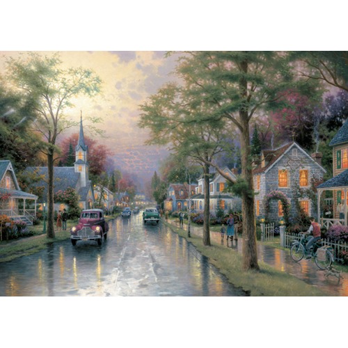 Puzzle 1000 el. THOMAS KINKADE Poranek w rodzinnym mieście