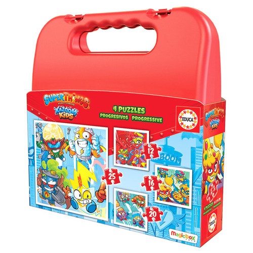 Puzzle 12 el. + 16 el. + 20 el. + 25 el. Super Things (walizka)