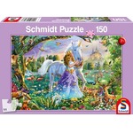 Puzzle 150 el. Księżniczka, jednorożec i zamek