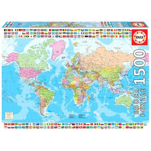 Puzzle 1500 el. Polityczna mapa świata