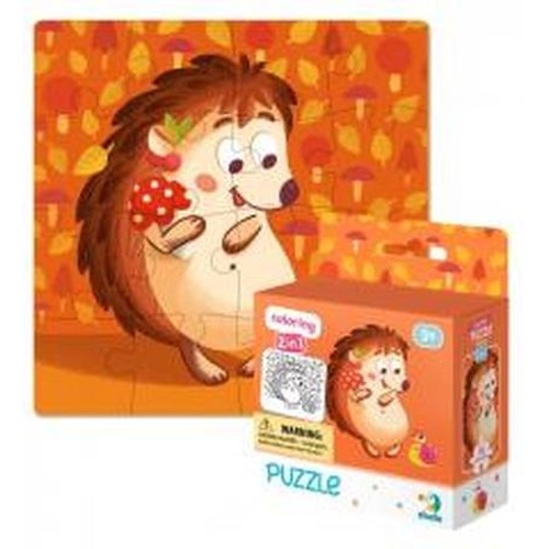 Puzzle 16 + kolorowanka Jeżyk