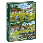 Puzzle 2 x 1000 el. FALCON Krykiet & Boule