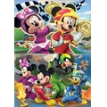 Puzzle 2 x 16 el. Myszka Miki i raźni rajdowcy (drewniane)