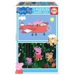 Puzzle 2 x 16 el. Świnka Peppa (drewniane)