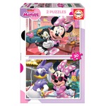 Puzzle 2 x 20 el. Myszka Minnie