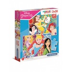 Puzzle 2 x 20 elementów Super Kolor Księżniczki
