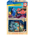 Puzzle 2 x 25 el. Gdzie jest Nemo / Potwory i spółka (drewniane)