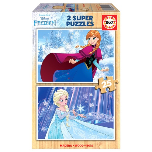 Puzzle 2 x 25 el. Kraina Lodu (drewniane)
