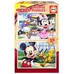 Puzzle 2 x 25 el. Myszka Miki i przyjaciele (drewniane)