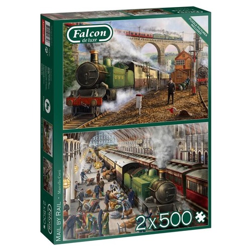 Puzzle 2 x 500 el. FALCON Kolejowy przewóz poczty