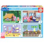 Puzzle 20 el. + 40 el. + 60 el. + 80 el. Świnka Peppa
