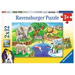 Puzzle 2x12 elementów Zwierzęta w zoo