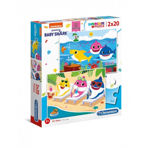 Puzzle 2x20 elementów Super kolor Baby Shark