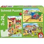 Puzzle 3 x 24 el. Praca na wsi