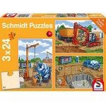Puzzle 3 x 24 el. Uwaga! Roboty budowlane