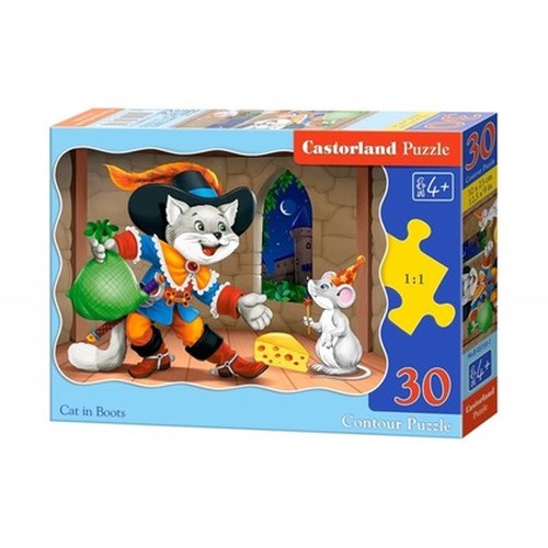 Puzzle 30 elementów - Kot w butach