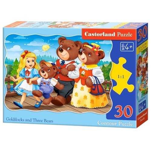 Puzzle 30 elementów - Złotowłosa i trzy misie