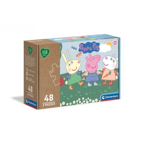 Puzzle 3x48 elementów Play For Future Świnka Peppa