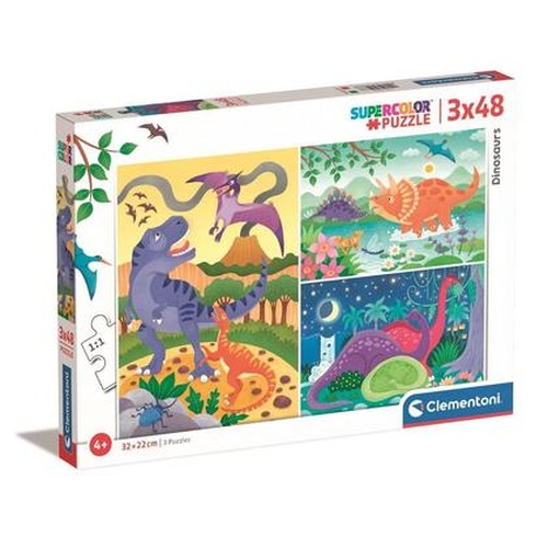 Puzzle 3x48 Super Kolor Dinosauri