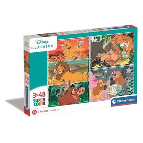 Puzzle 3x48 Super Kolor Disney Animals