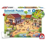 Puzzle 40 el. Farma + figurki zwierząt