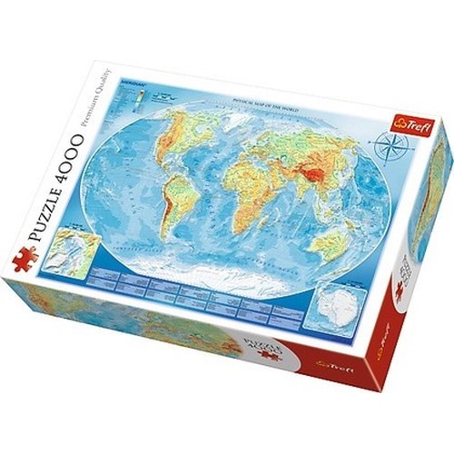 Puzzle 4000 elementów - Wielka mapa fizyczna świata