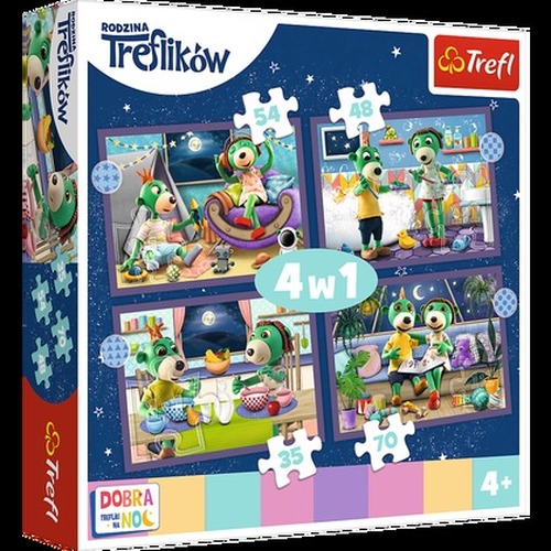 Puzzle 4w1 (35,48,54,70) Trefliki przed snem Dobranoc, Trefliki na noc 34399
