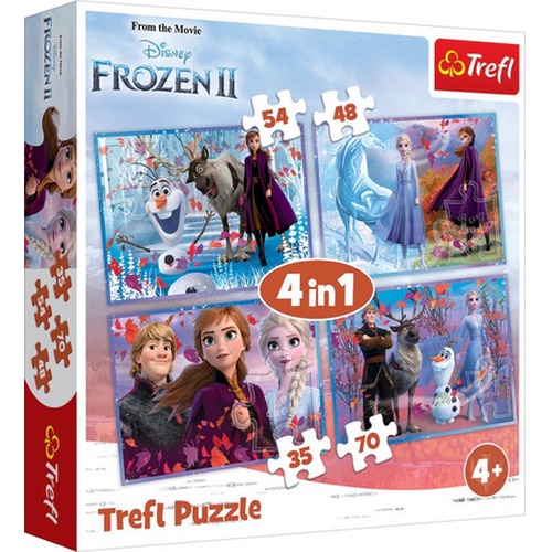 Puzzle 4w1 Kraina Lodu 2 (Frozen 2) - Podróż w nieznane