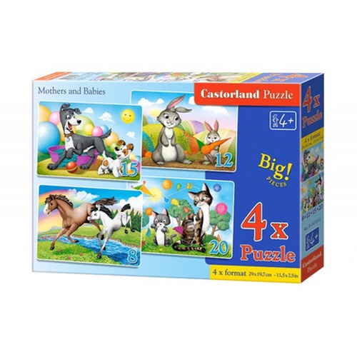 Puzzle 4w1 Mama i dzieci