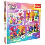 Puzzle 4w1 Przygody kolorowych Trolli TREFL