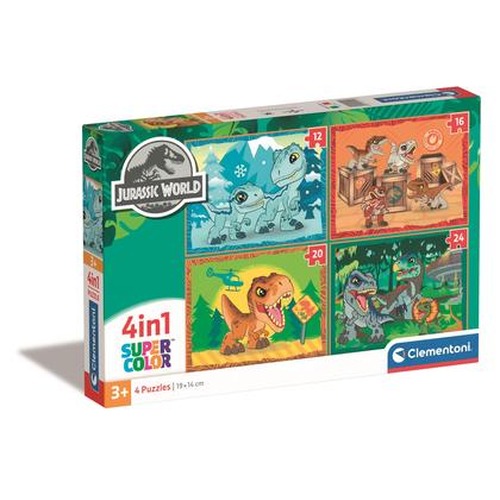 Puzzle 4w1 super color Jurassic world 21521