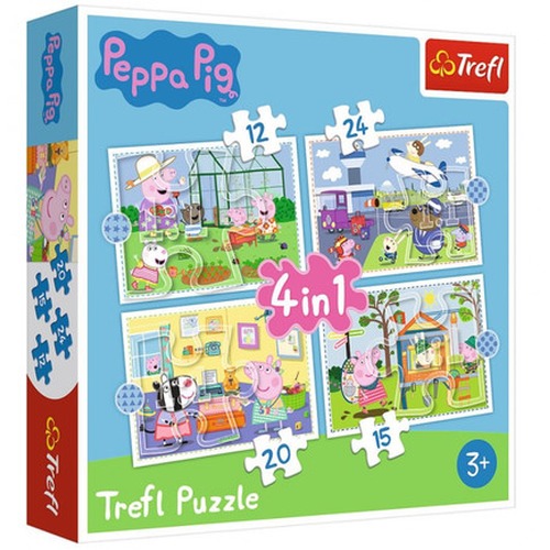 Puzzle 4w1 Wspomnienia z wakacji Peppa