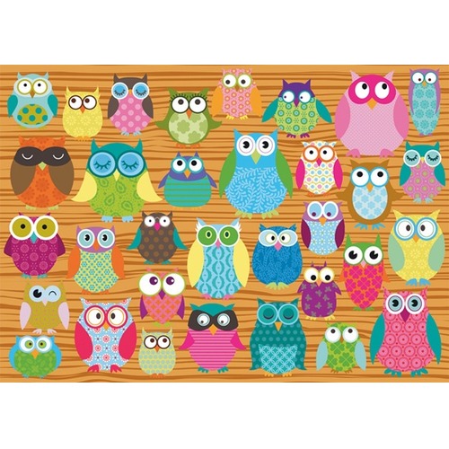 Puzzle 500 el. Kolorowe sowy