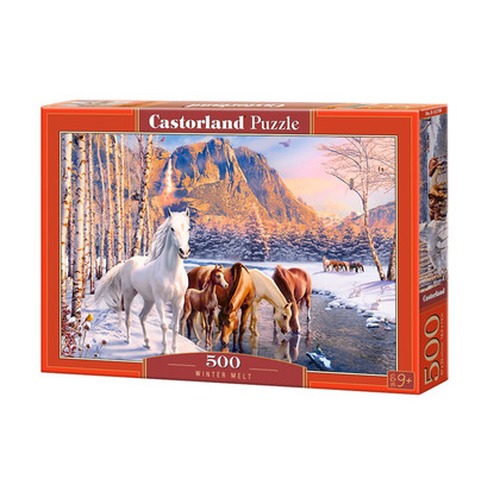 Puzzle 500 elementów Konie zimowy krajobraz