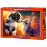 Puzzle 500 elementów Kotek piesek nowa przyjaźń