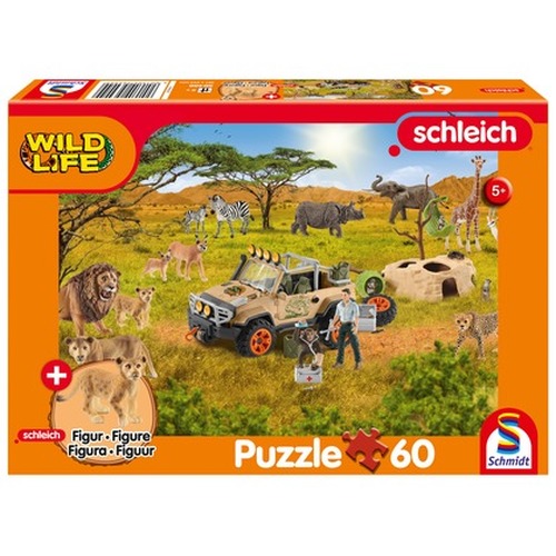 Puzzle 60 el. SCHLEICH Dzika przyroda + figurka