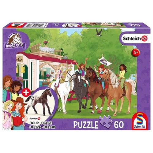 Puzzle 60 el. SCHLEICH Spotkanie klubu jeździeckiego + figurka