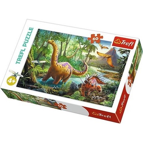 Puzzle 60 elementów - Wędrówki dinozaurów