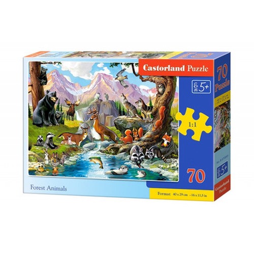 Puzzle 70 elementów - Leśne zwierzęta