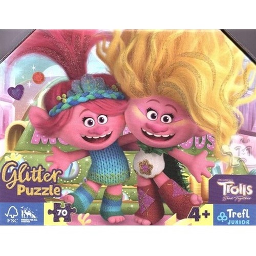 Puzzle 70 Glitter Brokatowe Trolle TREFL